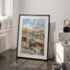 03 - Penang Malaysia Watercolor Art - Digital Downloads - Frame Standing on floor.jpg