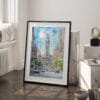 03 - Philadelphia City Hall Watercolor Art - Digital Downloads - Frame Standing on floor.jpg