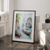 03 - Phuket Thailand Watercolor Art - Digital Downloads - Frame Standing on floor.jpg