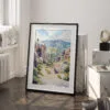 03 - Pinnacles National Park Watercolor Art - Digital Downloads - Frame Standing on floor.jpg