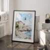 03 - Portland Maine Watercolor Art - Digital Downloads - Frame Standing on floor.jpg