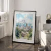 03 - Portland Oregon Watercolor Art - Digital Downloads - Frame Standing on floor.jpg