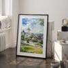03 - Quebec Château Frontenac Watercolor Art - Digital Downloads - Frame Standing on floor.jpg