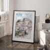 03 - Rio De Janeiro Favelas Watercolor Art - Digital Downloads - Frame Standing on floor.jpg