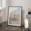 03 - Rome Colosseum Watercolor Art - Digital Downloads - Frame Standing on floor.jpg