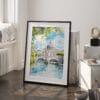 03 - Rome Italy Watercolor Art - Digital Downloads - Frame Standing on floor.jpg
