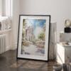 03 - Sagrada Familia Watercolor Art - Digital Downloads - Frame Standing on floor.jpg