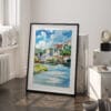 03 - Salzburg Austria Watercolor Art - Digital Downloads - Frame Standing on floor.jpg