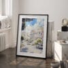 03 - San Francisco - Painted Ladies Watercolors Art - Digital Downloads - Frame Standing on floor.jpg