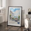 03 - San Francisco Tram Watercolor Art - Digital Downloads - Frame Standing on floor.jpg