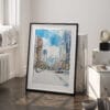 03 - Sapporo City Watercolor Art - Digital Downloads - Frame Standing on floor.jpg
