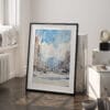 03 - Sapporo Japan Watercolor Art - Digital Downloads - Frame Standing on floor.jpg