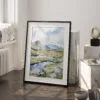 03 - Scottish Highlands Watercolor Art - Digital Downloads - Frame Standing on floor.jpg
