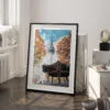03 - Seoul N Seoul Tower Watercolor Art - Digital Downloads - Frame Standing on floor.jpg