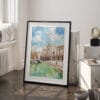03 - Seville Plaza De Espana Watercolor Art - Digital Downloads - Frame Standing on floor.jpg