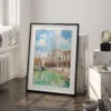 03 - Seville Plaza De Espana Watercolor Art - Digital Downloads - Frame Standing on floor.jpg
