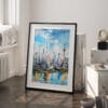 03 - Shanghai China Watercolor Art - Digital Downloads - Frame Standing on floor.jpg