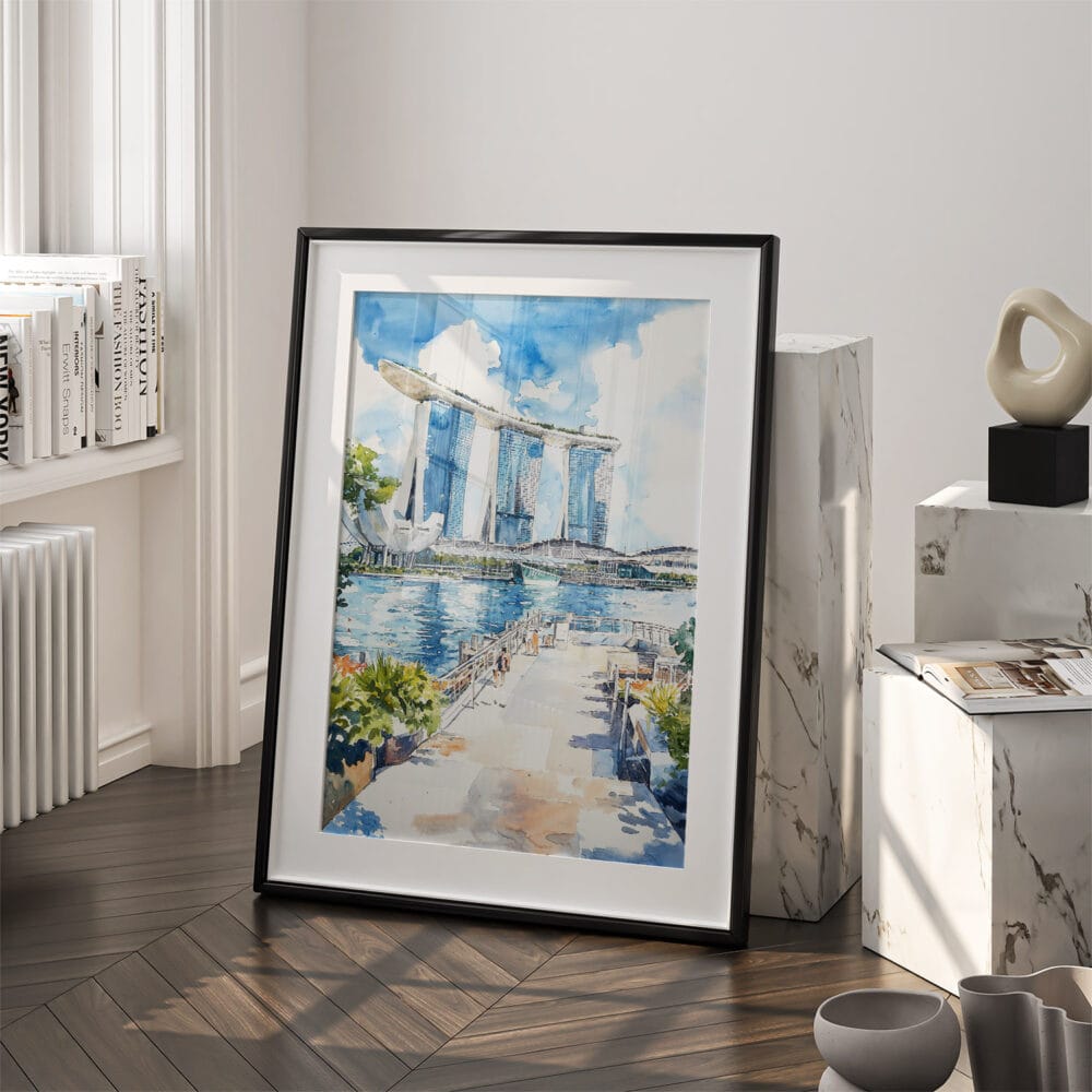 03 - Singapore Watercolor Art - Digital Downloads - Frame Standing on floor.jpg 03 - Singapore Watercolor Art - Digital Downloads - Frame Standing on floor.jpg