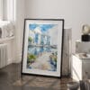 03 - Singapore Watercolor Art - Digital Downloads - Frame Standing on floor.jpg