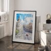 03 - Spain Madrid Watercolor Art - Digital Downloads - Frame Standing on floor.jpg