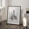 03 - Statue of liberty Pencil Drawing Art - Digital Downloads - Frame Standing on floor.jpg