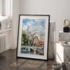 03 - Strasbourg France Watercolor Art - Digital Downloads - Frame Standing on floor.jpg