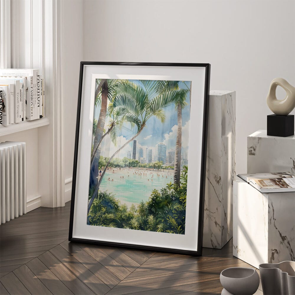 03 - Streets Beach Watercolor Art - Digital Downloads - Frame Standing on floor.jpg 03 - Streets Beach Watercolor Art - Digital Downloads - Frame Standing on floor.jpg