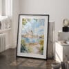 03 - Sydney Australia Opera House Watercolor Art - Digital Downloads - Frame Standing on floor.jpg