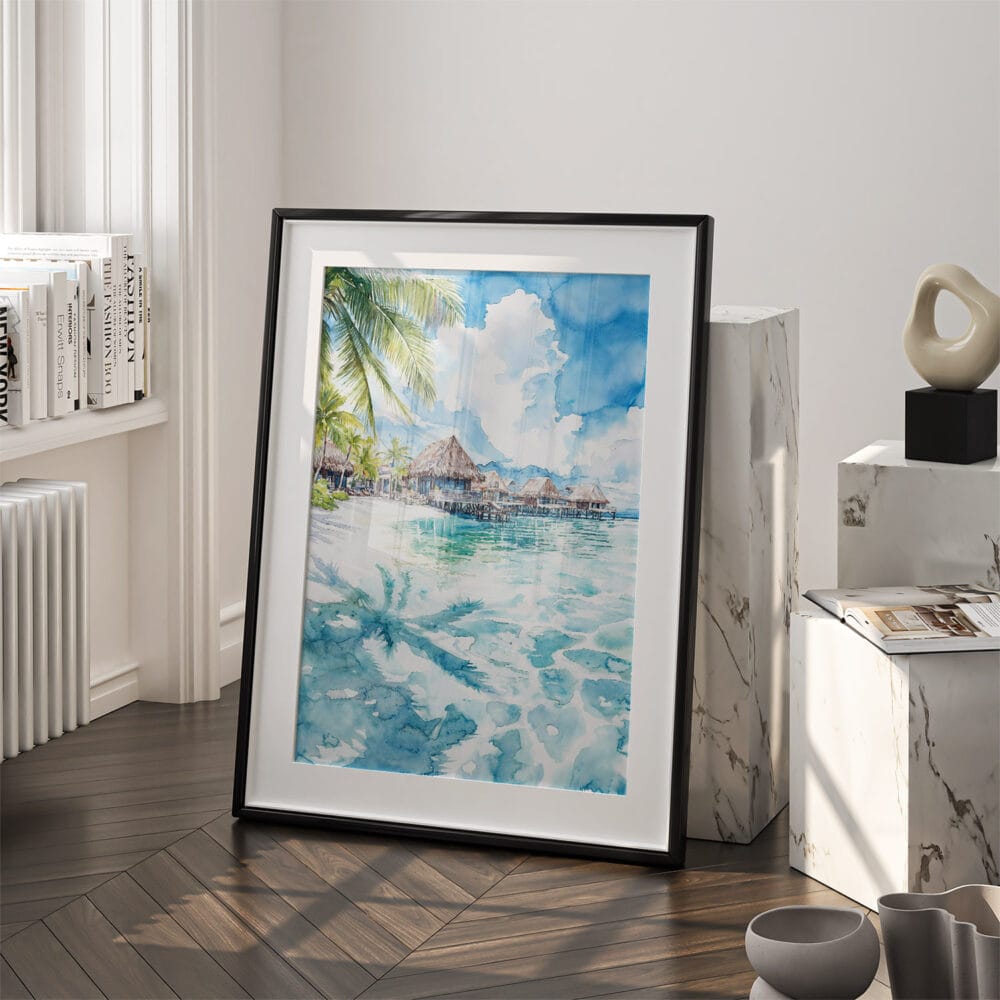 03 - Tahiti Watercolor Art - Digital Downloads - Frame Standing on floor.jpg 03 - Tahiti Watercolor Art - Digital Downloads - Frame Standing on floor.jpg