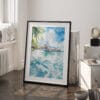 03 - Tahiti Watercolor Art - Digital Downloads - Frame Standing on floor.jpg