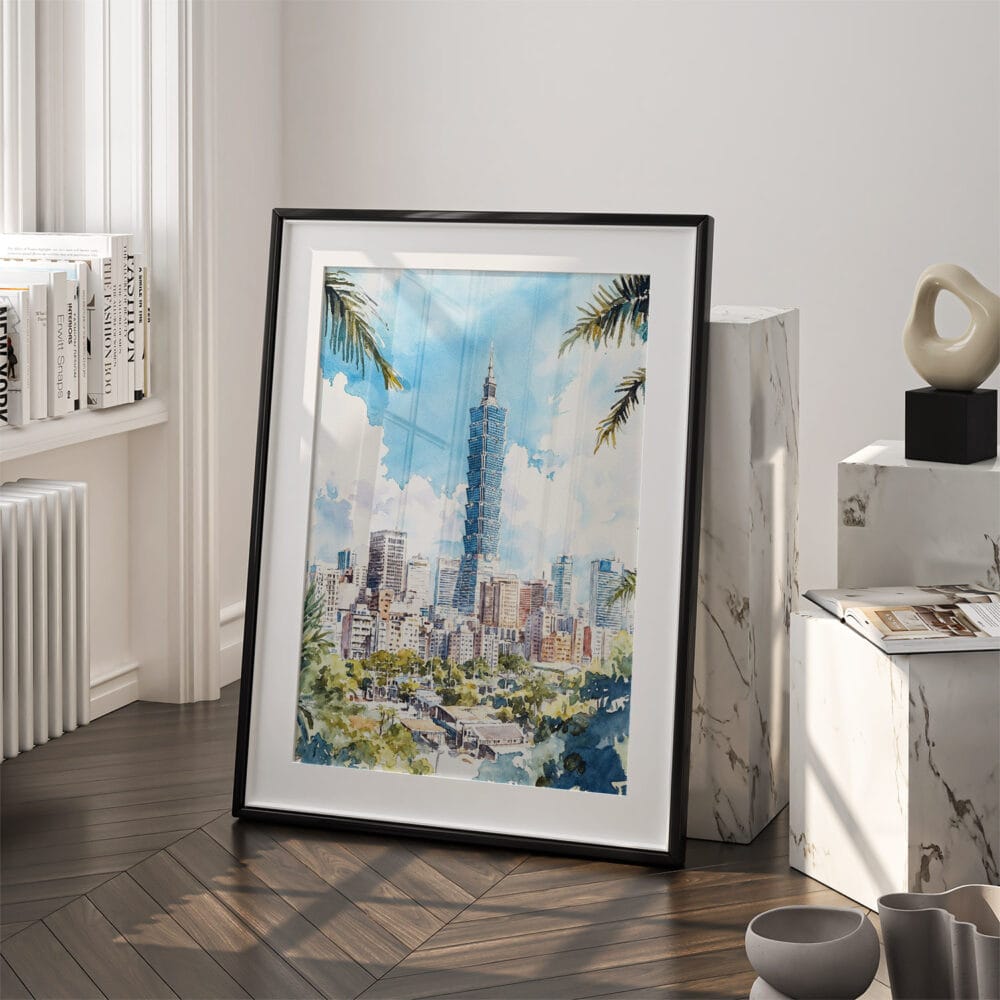 03 - Taipei Watercolor Art - Digital Downloads - Frame Standing on floor.jpg 03 - Taipei Watercolor Art - Digital Downloads - Frame Standing on floor.jpg