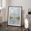 03 - Taj Mahal Watercolor Art - Digital Downloads - Frame Standing on floor.jpg
