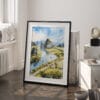 03 - Tam coc ninh binh Watercolor Art - Digital Downloads - Frame Standing on floor.jpg
