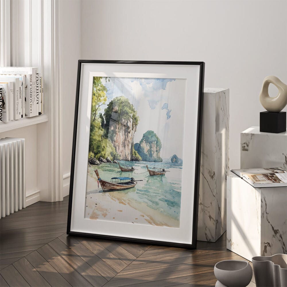 03 - Thailand Phuket Watercolor Art - Digital Downloads - Frame Standing on floor.jpg 03 - Thailand Phuket Watercolor Art - Digital Downloads - Frame Standing on floor.jpg
