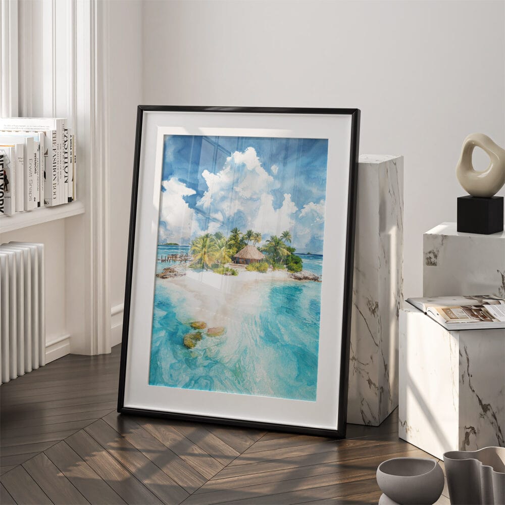03 - The Bahamas Islands Watercolor Art - Digital Downloads - Frame Standing on floor.jpg 03 - The Bahamas Islands Watercolor Art - Digital Downloads - Frame Standing on floor.jpg