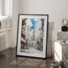 03 - Tokyo Tower Watercolor Art - Digital Downloads - Frame Standing on floor.jpg