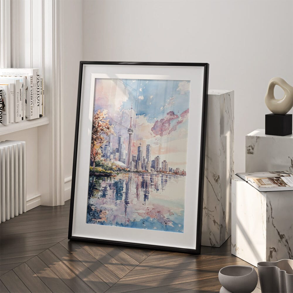 03 - Toronto Watercolor Art - Digital Downloads - Frame Standing on floor.jpg 03 - Toronto Watercolor Art - Digital Downloads - Frame Standing on floor.jpg