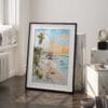 03 - Tulum Mexico Watercolor Art - Digital Downloads - Frame Standing on floor.jpg
