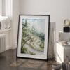 03 - Ubud Bali Watercolor Art - Digital Downloads - Frame Standing on floor.jpg