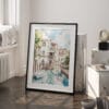 03 - Venice Canal Watercolor Art - Digital Downloads - Frame Standing on floor.jpg