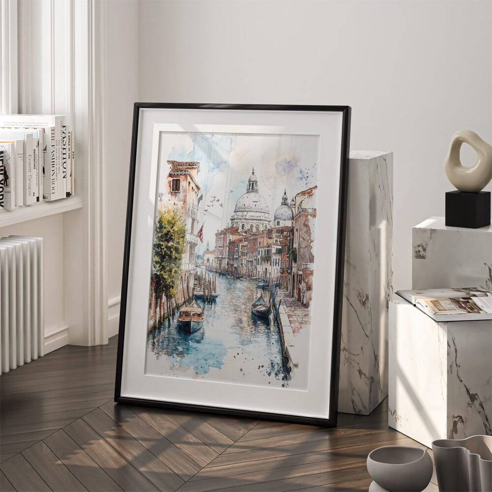 03 - Venice Watercolor Art - Digital Downloads - Frame Standing on floor.jpg 03 - Venice Watercolor Art - Digital Downloads - Frame Standing on floor.jpg