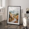 03 - White Mountains New Hampshire Watercolor Art - Digital Downloads - Frame Standing on floor.jpg