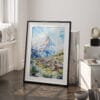 03 - Zermatt Watercolor Art - Digital Downloads - Frame Standing on floor.jpg