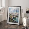 03 - Zurich Switzerland Watercolor Art - Digital Downloads - Frame Standing on floor.jpg