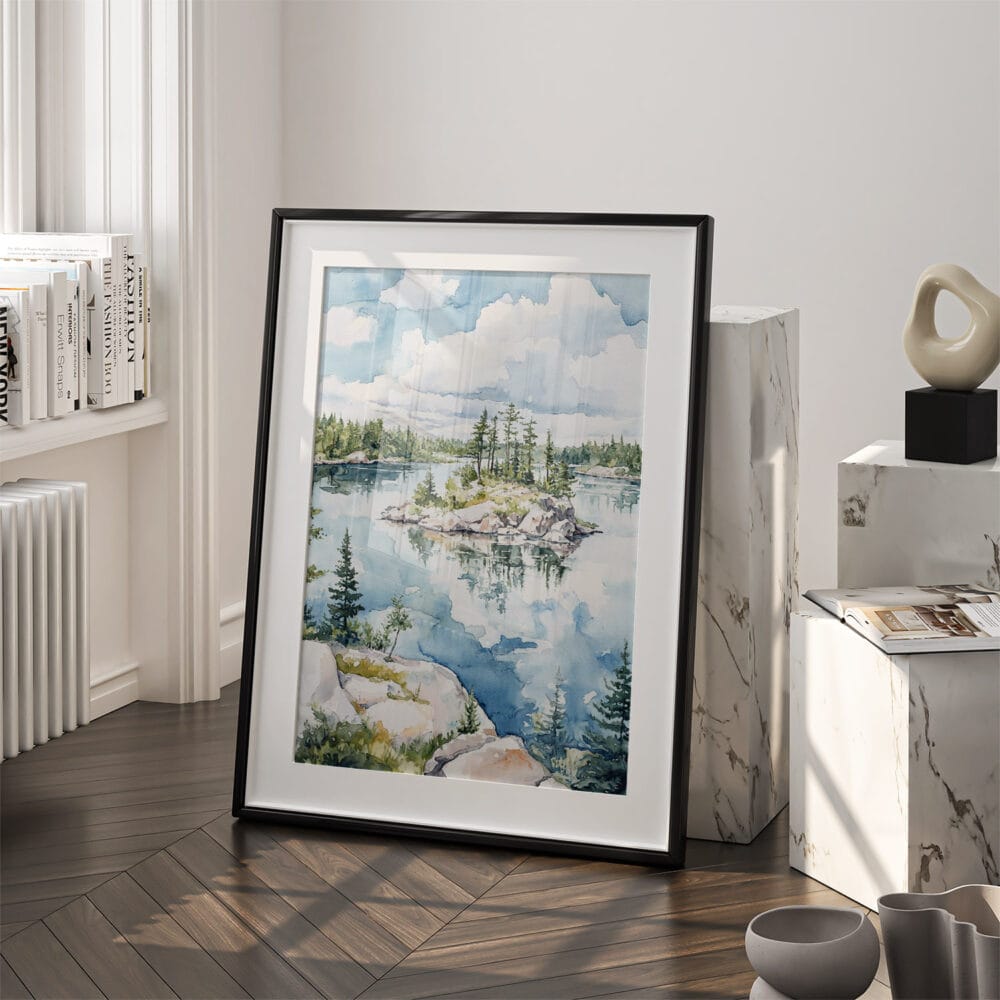 03 - voyageurs national park watercolor Art - Digital Downloads - Frame Standing on floor.jpg 03 - voyageurs national park watercolor Art - Digital Downloads - Frame Standing on floor.jpg