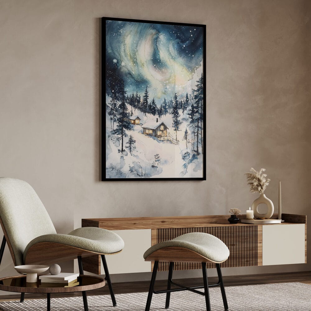 04 - Aurora Lapland Finland Watercolor Art - Digital Downloads - Japandi.jpg 04 - Aurora Lapland Finland Watercolor Art - Digital Downloads - Japandi.jpg