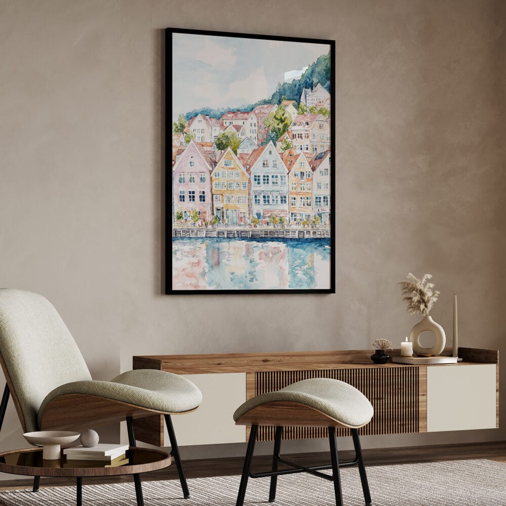04 - Bergen Norway Houses Watercolor Art - Digital Downloads - Japandi.jpg 04 - Bergen Norway Houses Watercolor Art - Digital Downloads - Japandi.jpg
