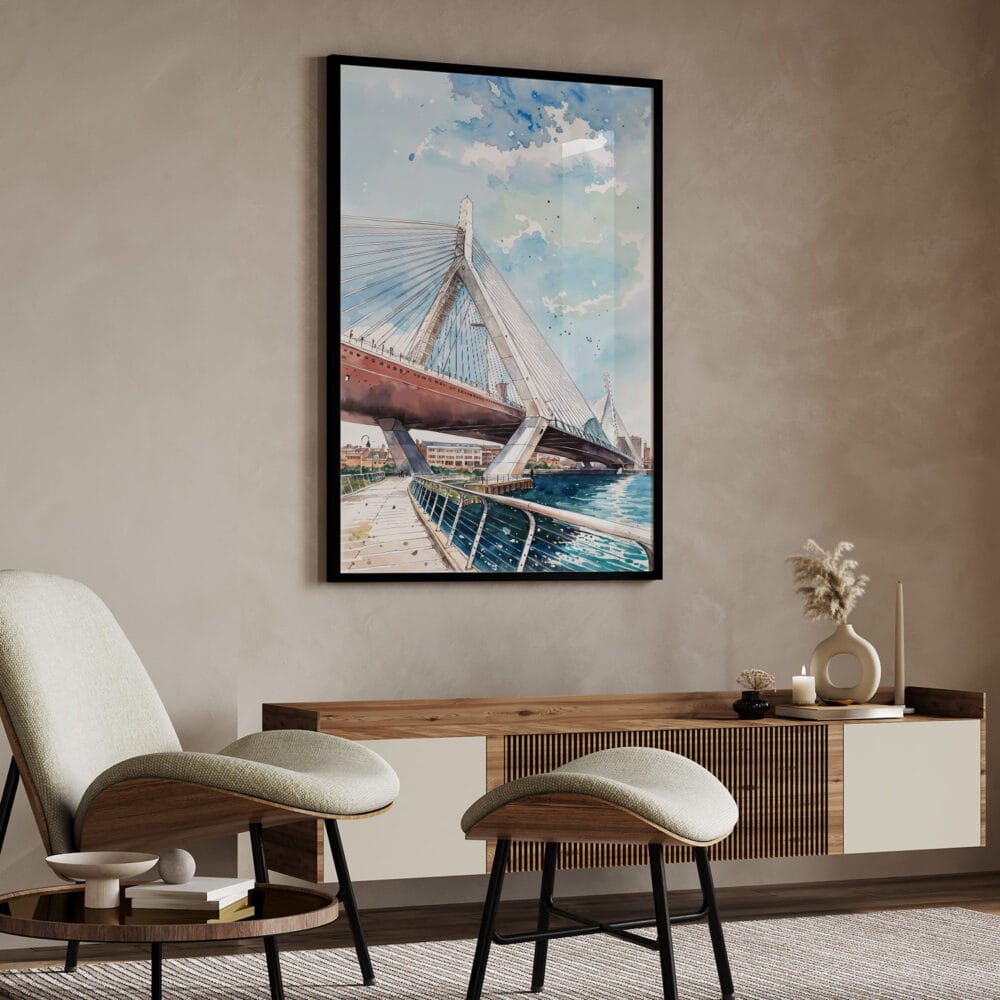 04 - Boston Zakim Bridge Watercolor Art - Digital Downloads - Japandi.jpg 04 - Boston Zakim Bridge Watercolor Art - Digital Downloads - Japandi.jpg