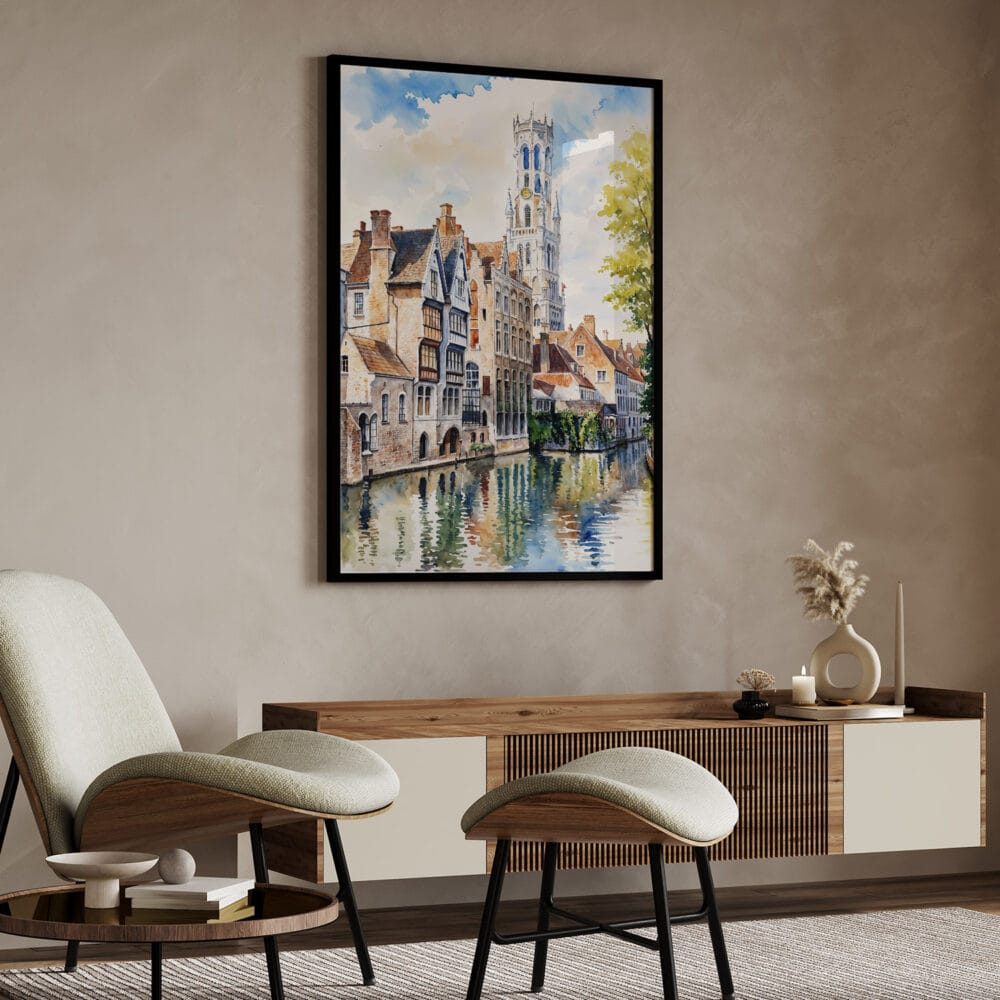 04 - Bruges Belgium Watercolor Art - Digital Downloads - Japandi.jpg 04 - Bruges Belgium Watercolor Art - Digital Downloads - Japandi.jpg