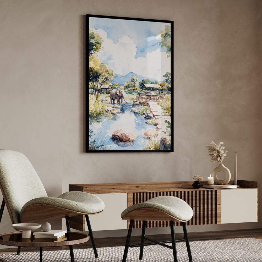 04 - Chaing Mai Elephant Sanctuary Watercolor Art - Digital Downloads - Japandi.jpg 04 - Chaing Mai Elephant Sanctuary Watercolor Art - Digital Downloads - Japandi.jpg